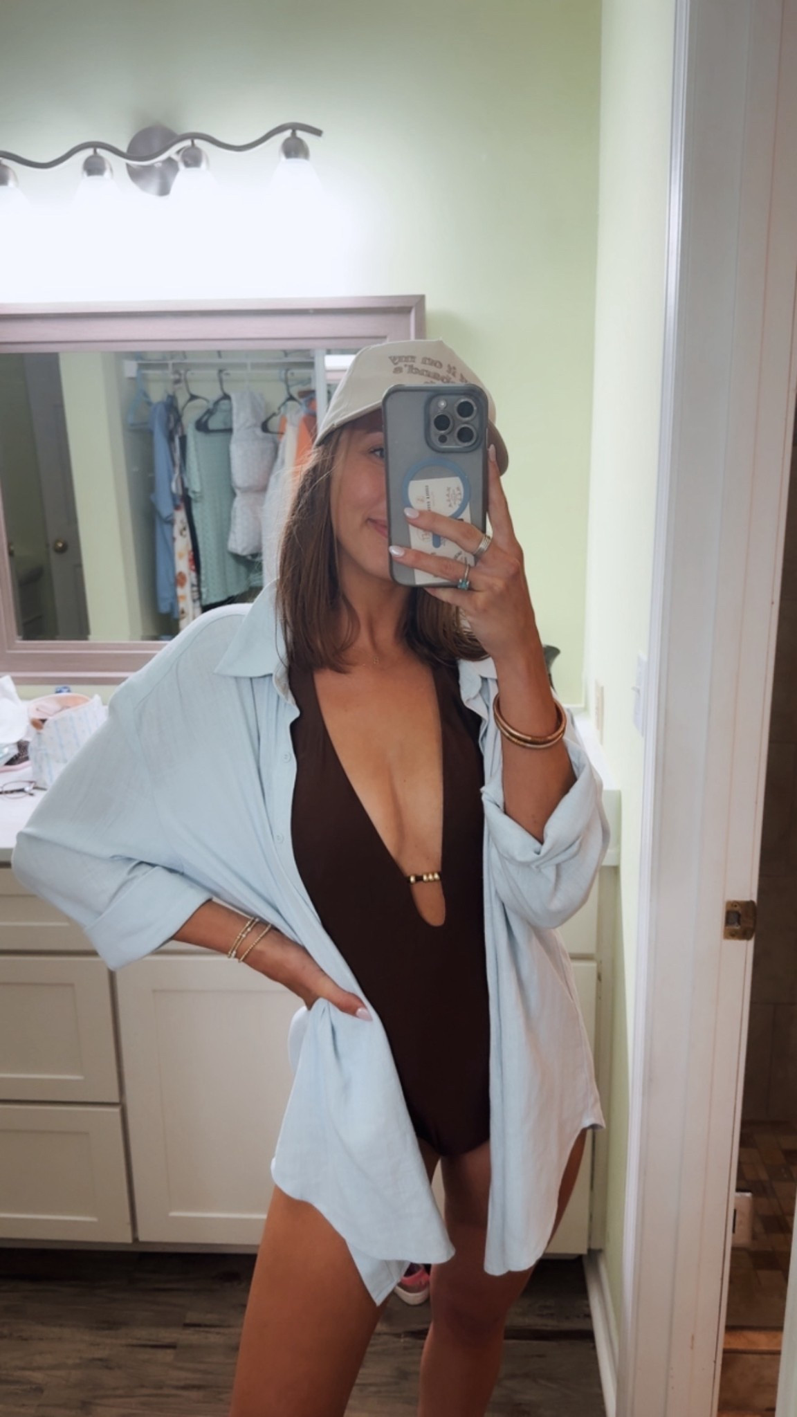 One piece swimmie + linen button down cover 🤍

#LTKTravel #LTKSwim #LTKStyleTip
