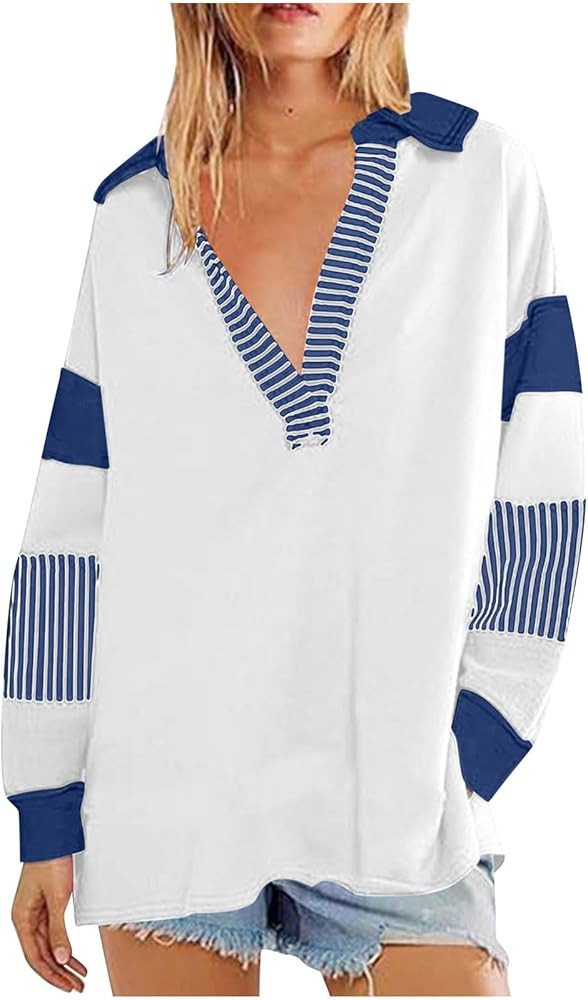 Oversized Sweatshirt for Women Trendy 2025 Fall Casual Long Sleeve, Womens Sweatshirts No Hood Dr... | Amazon (US)