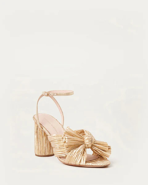 Camellia Bow Heel in Gold | Over The Moon