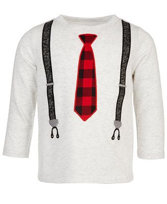 Baby Boys Long-Sleeve Tie & Suspenders T-Shirt, Created for Macy's | Macys (US)