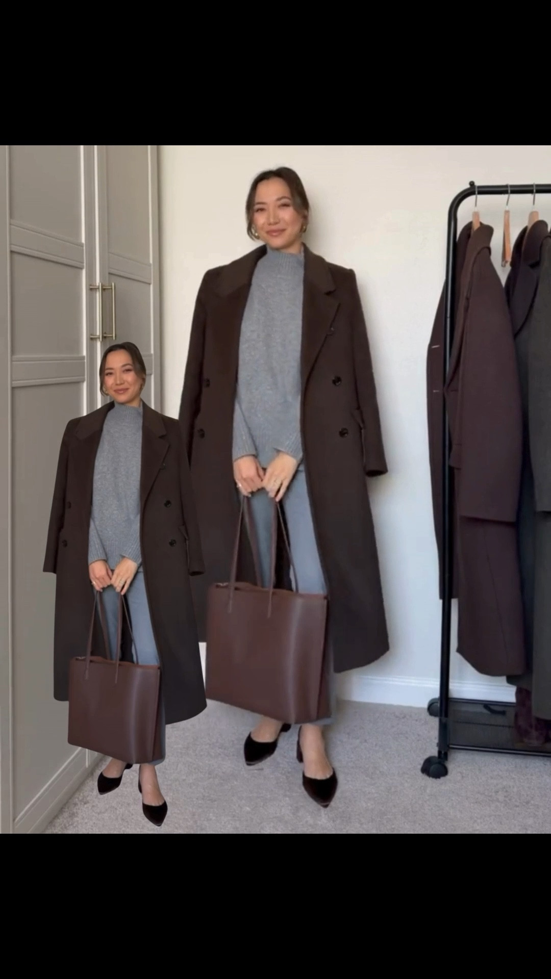 Spring work outfit 

Mango tailored coat 
Oak & fort oversized sweater 
Br factory ankle trousers — on sale under $50
Dolce vita slingbacks 
Quince leather tote bag 

#LTKWorkwear #LTKSaleAlert