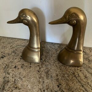 2 mid century heavy Brass Duck Head Bookends | Poshmark