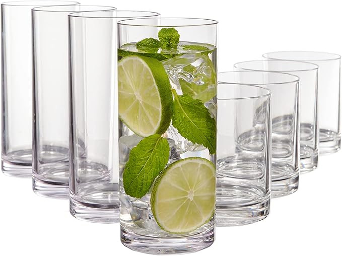 Classic 8-piece Premium Quality Plastic Tumblers | 4 each: 12-ounce and 16-ounce | Amazon (US)
