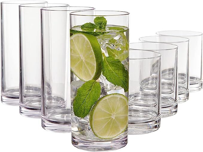 Classic 8-piece Premium Quality Plastic Tumblers | 4 each: 12-ounce and 16-ounce | Amazon (US)