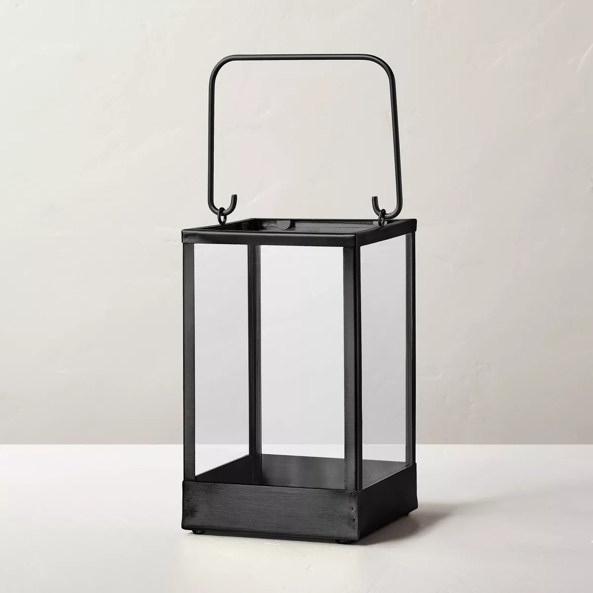 Square Metal & Glass Pillar Candle Lantern - Hearth & Hand™ with Magnolia | Target