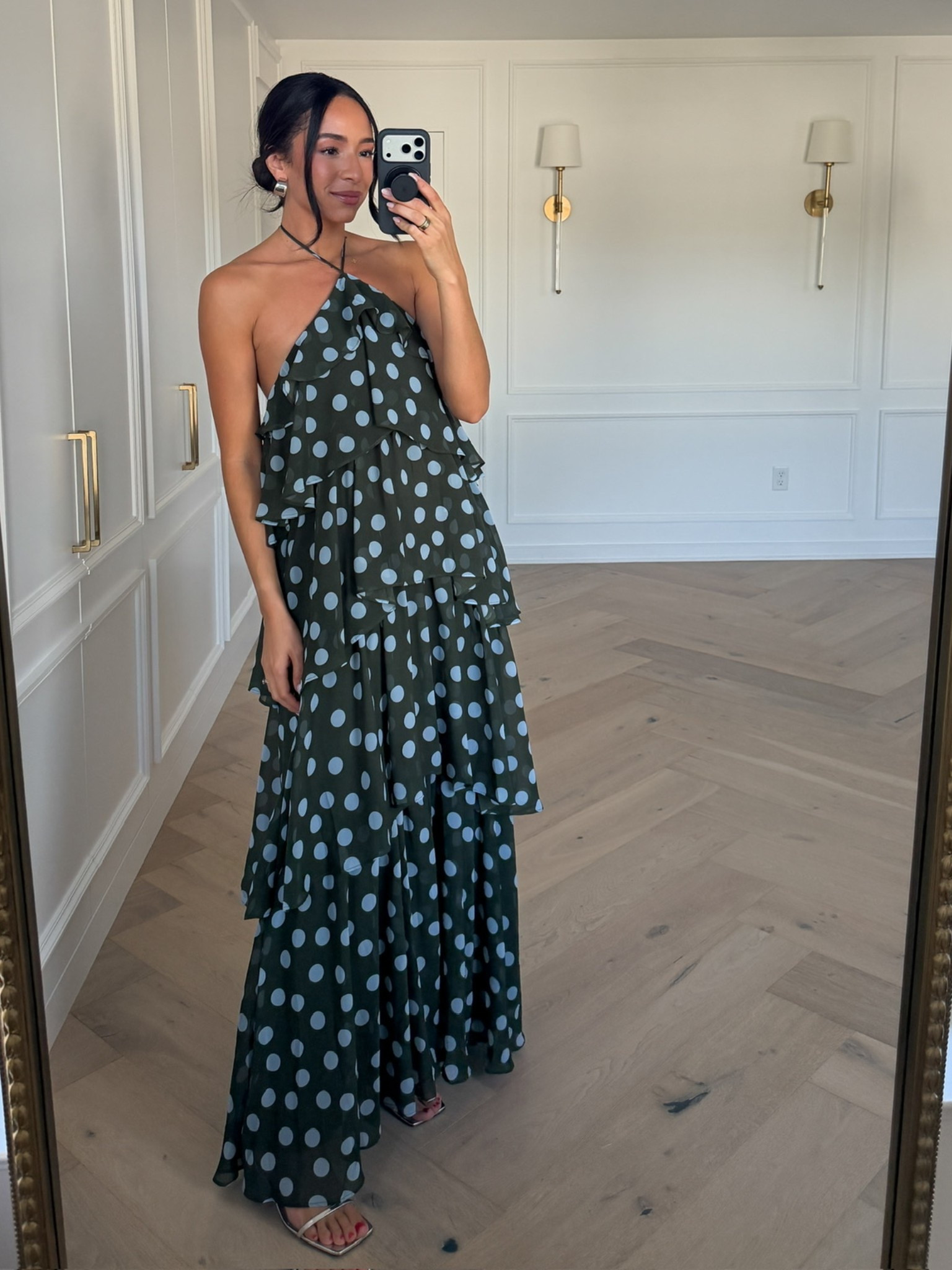 Use code NENA for 25% OFF this fall wedding guest dress 🍂 This polka dot wedding guest dress is so fun and different! I love the halter top and the green & blue color combination is perfection 🤩 Wearing size S maxi dress

#LTKSeasonal #LTKWedding #LTKSaleAlert