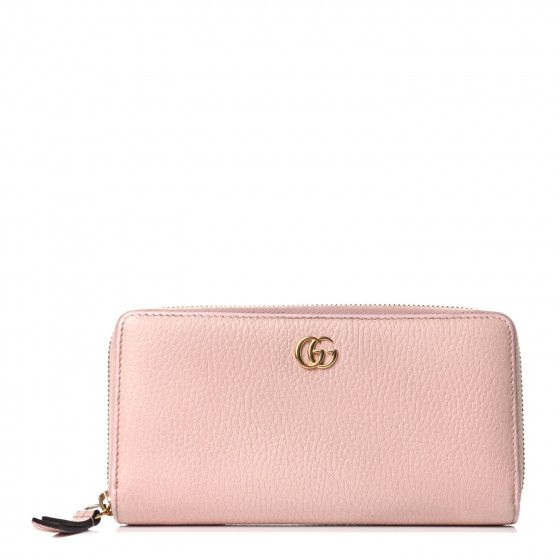 GUCCI Calfskin GG Marmont Zip Around Wallet Light Pink | Fashionphile