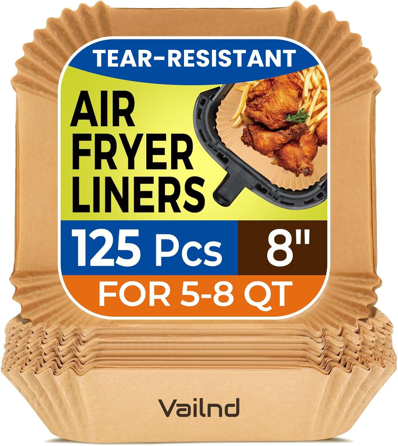 Air Fryer Paper Liners, 125Pcs Parchment Paper, Air Fryer Liners Disposable for Microwave, Non-St... | Amazon (US)