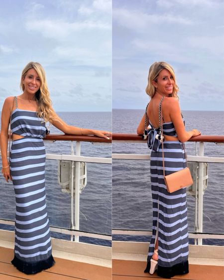 The perfect cruise dress. The cutouts are so flattering. Wearing a Small 
Use code FLORIDAYOGAMAMA for 20% off 

#LTKover40 #LTKtravel #LTKfindsunder100