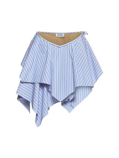 The Attico - Nicole asymmetric mini skirt - Blue/White | Luisaviaroma | Luisaviaroma