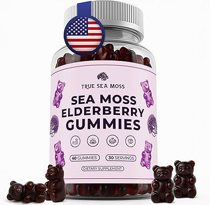TrueSeaMoss Sea Moss Gummies with Elderberry, Burdock Root & Bladderwrack – for Adults & Kids 4... | Amazon (US)