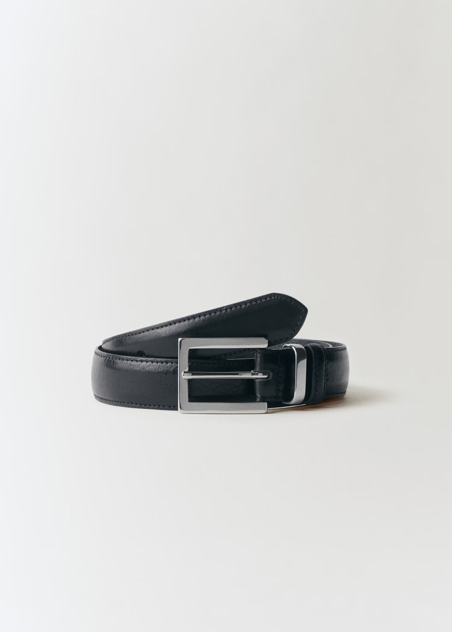 Leather belt with square buckle | MANGO (US)