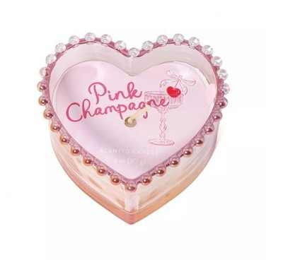 Target Bullseye's Valentine's 2026 Pink Champagne Heart Shaped Candles 3oz (NEW) | eBay US
