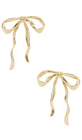 Organic Bow Earrings in Gold | Revolve Clothing (Global)