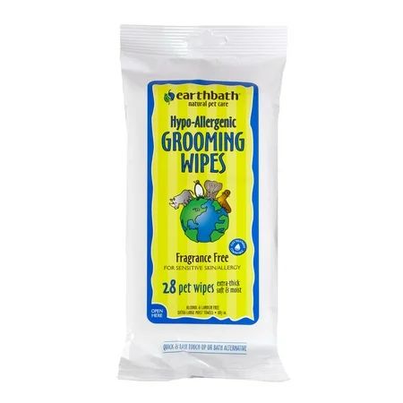 Earthbath® Fragrance Free Hypo-Allergenic Grooming Wipes for Cat & Dog 28 Count | Walmart (US)