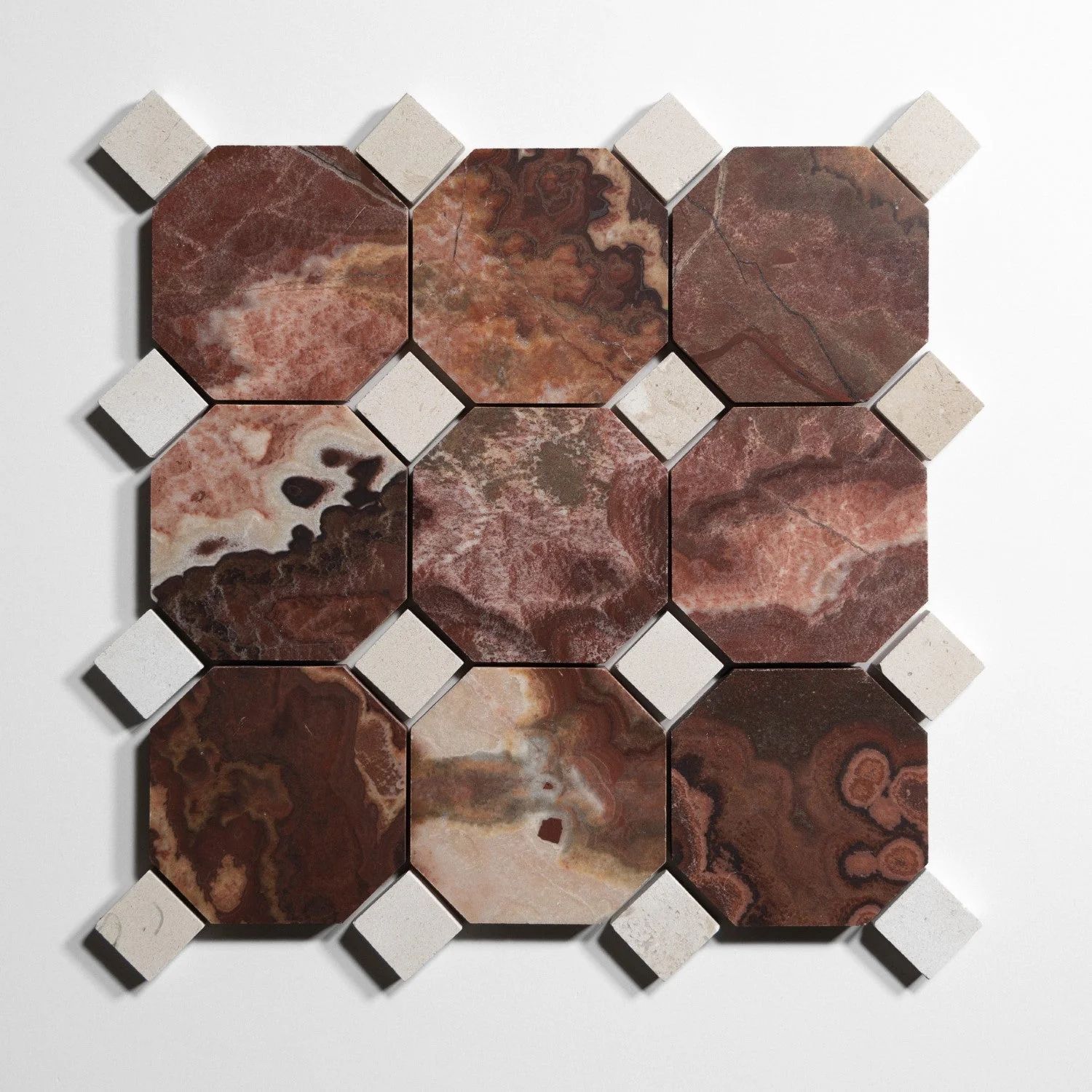Red Onyx 4" Octagon Tile | Burke Decor