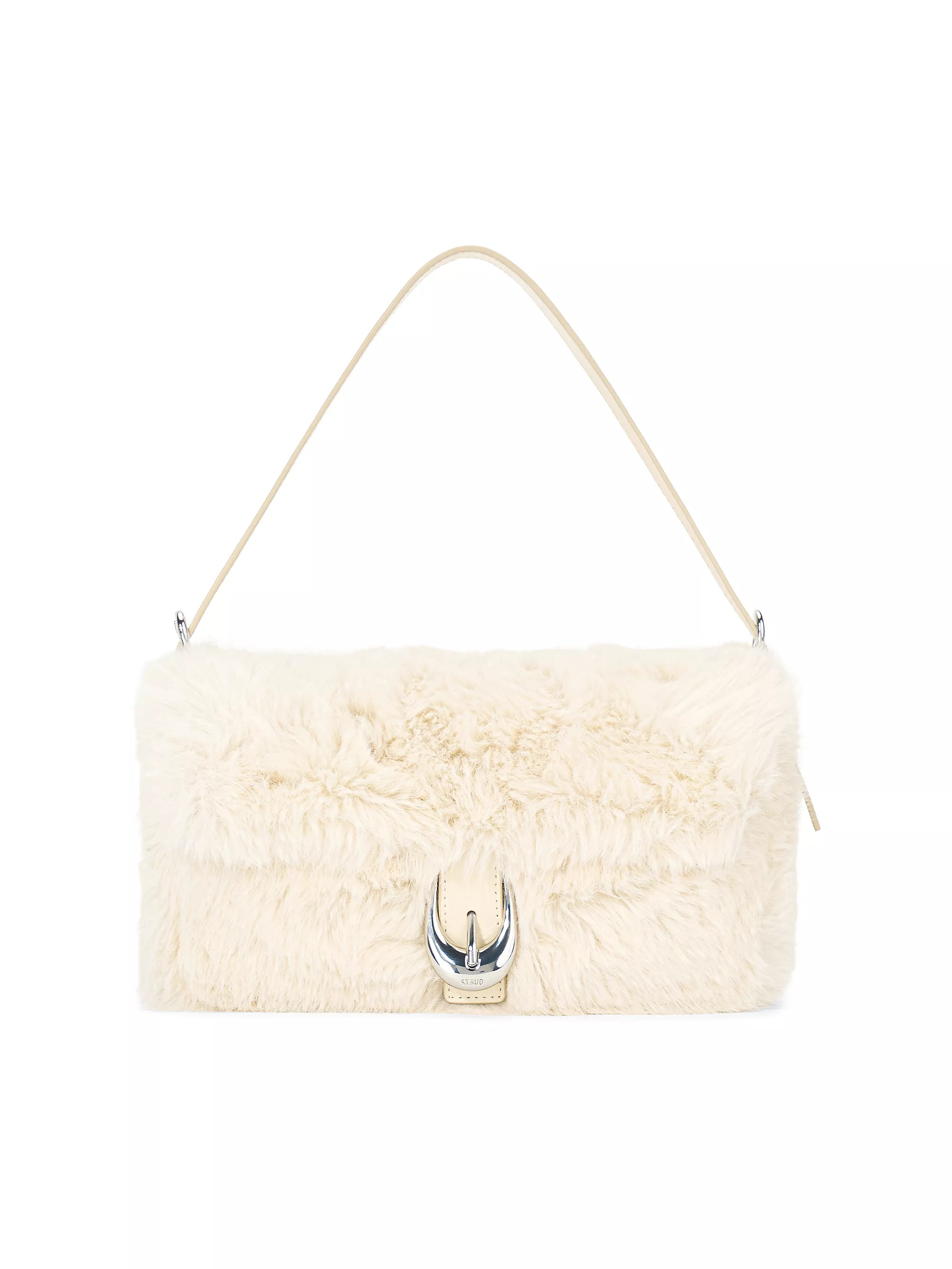 Shop Staud Harlow Faux Fur &amp; Leather Top Handle Bag | Saks Fifth Avenue | Saks Fifth Avenue