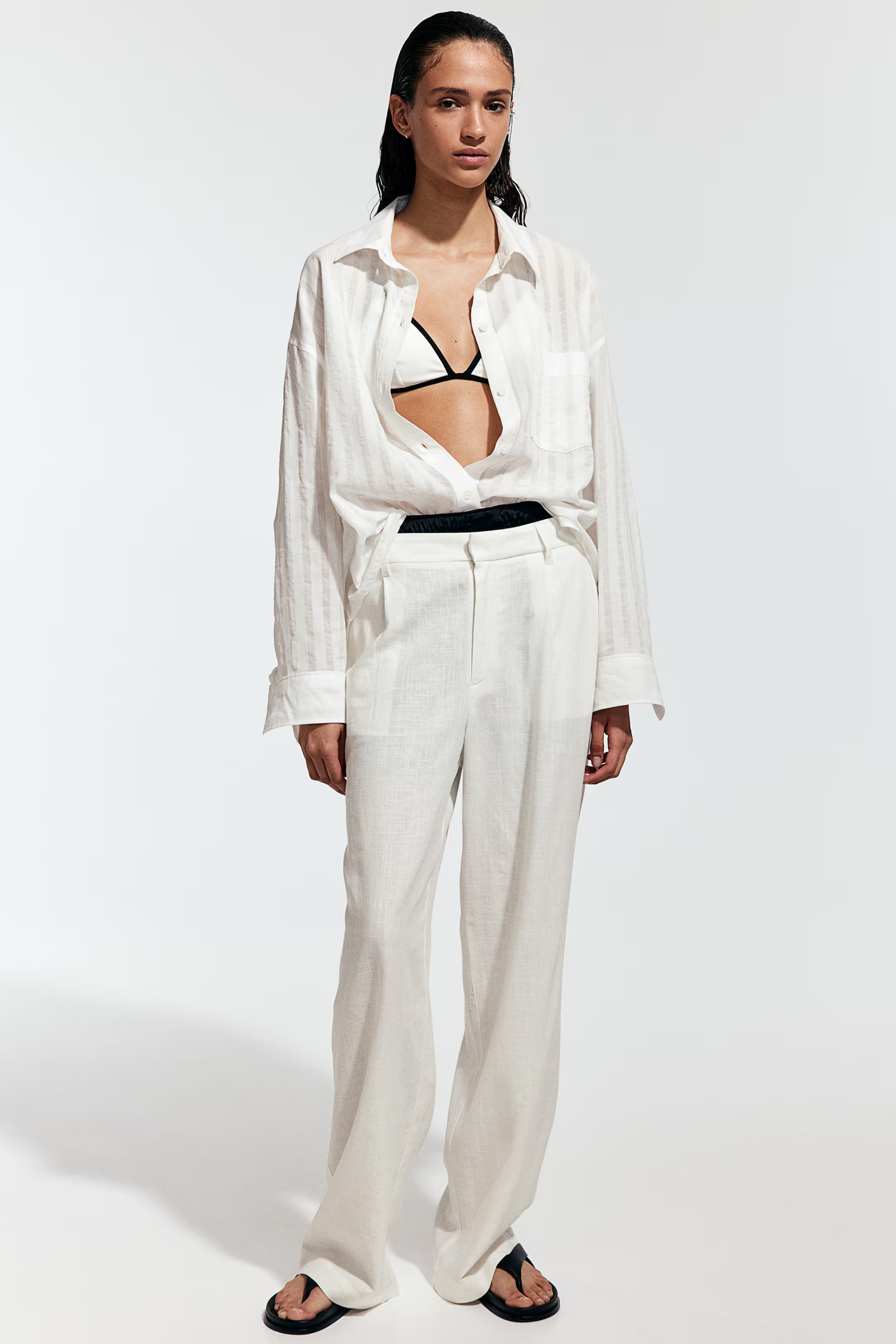 Linen-blend tailored trousers | H&M (UK, MY, IN, SG, PH, TW, HK)