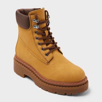 Women’s Marlowe Hiker Ankle Boots with Memory Foam Insole – Wild Fable™ Tan 8 | Target