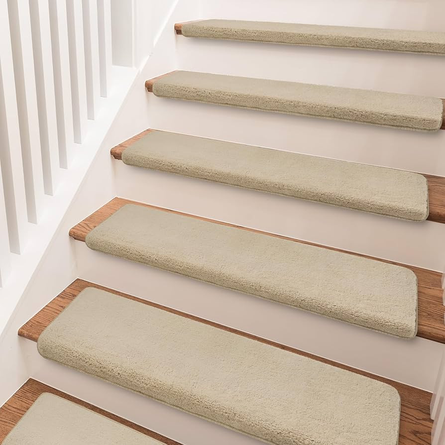 PURE ERA Carpet Stair Treads Ultra Plush 9.5" X 30"Soft Bullnose Indoor Stair Protectors Pet-Frie... | Amazon (US)