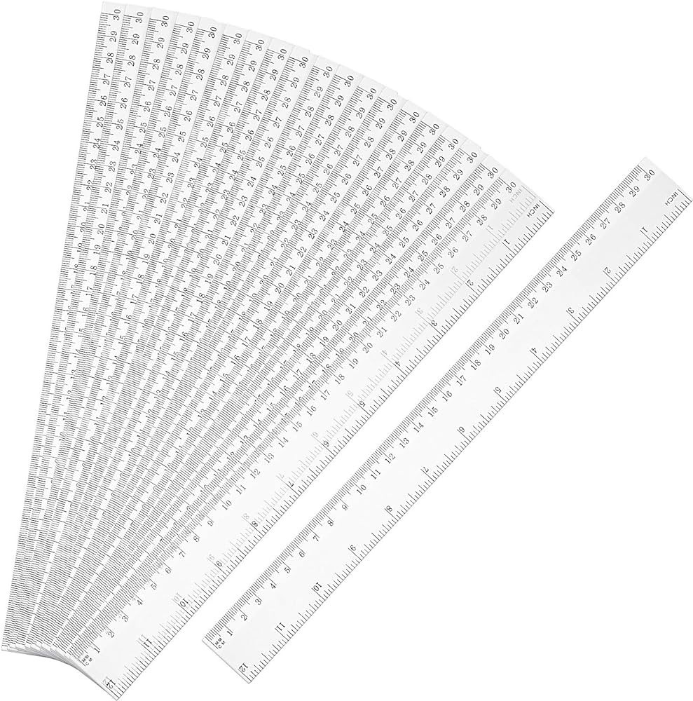 EBOOT 20 Pack Clear Plastic Ruler 12 Inch Straight Ruler Flexible Ruler with Inches and Metric fo... | Amazon (US)