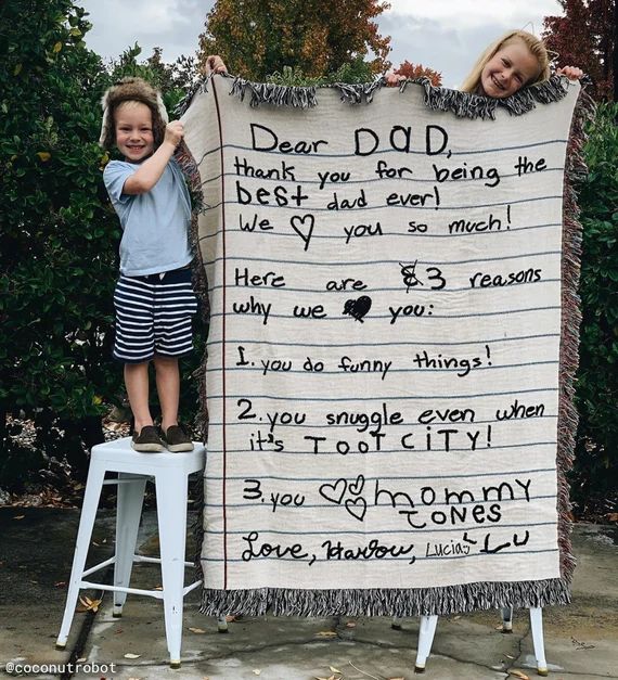 Personalized Writing Blanket for Mom, Woven Handwriting Throw for Dad, Mother's Day, Grandparent,... | Etsy (US)