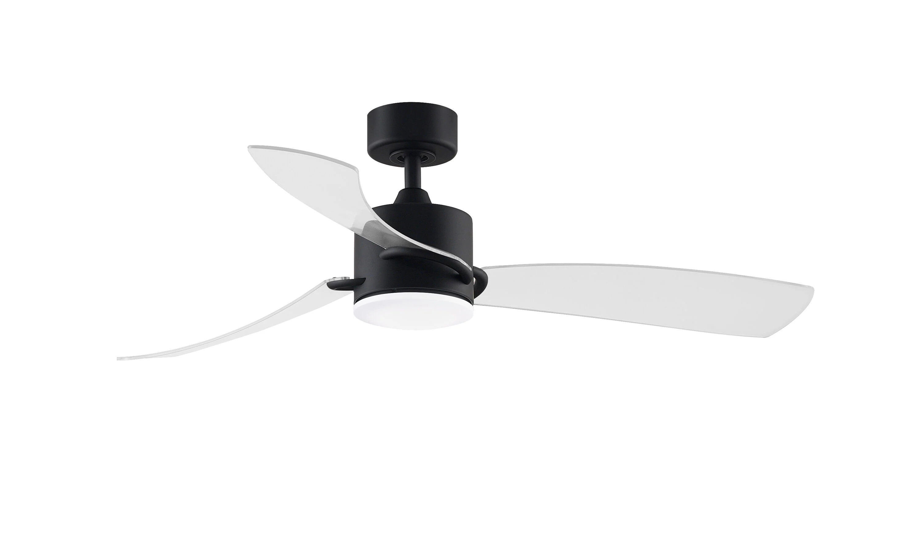 Fanimation SculptAire 52-in Black with Clear Blades Integrated LED Indoor/Outdoor Propeller Ceiling Fan with Light and Remote (3-Blade) | FP8511BL | Lowe's