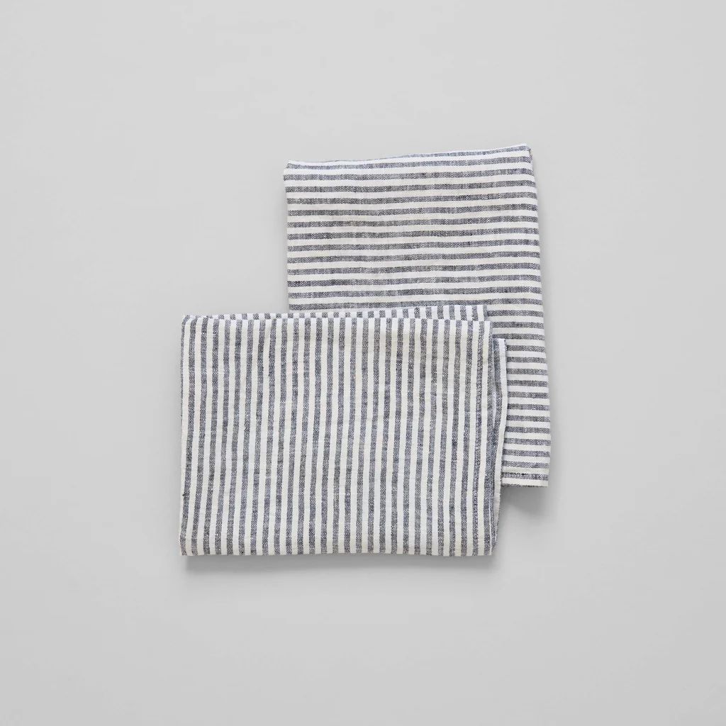 Thin Black Stripes Linen Tea Towel | Bloomist