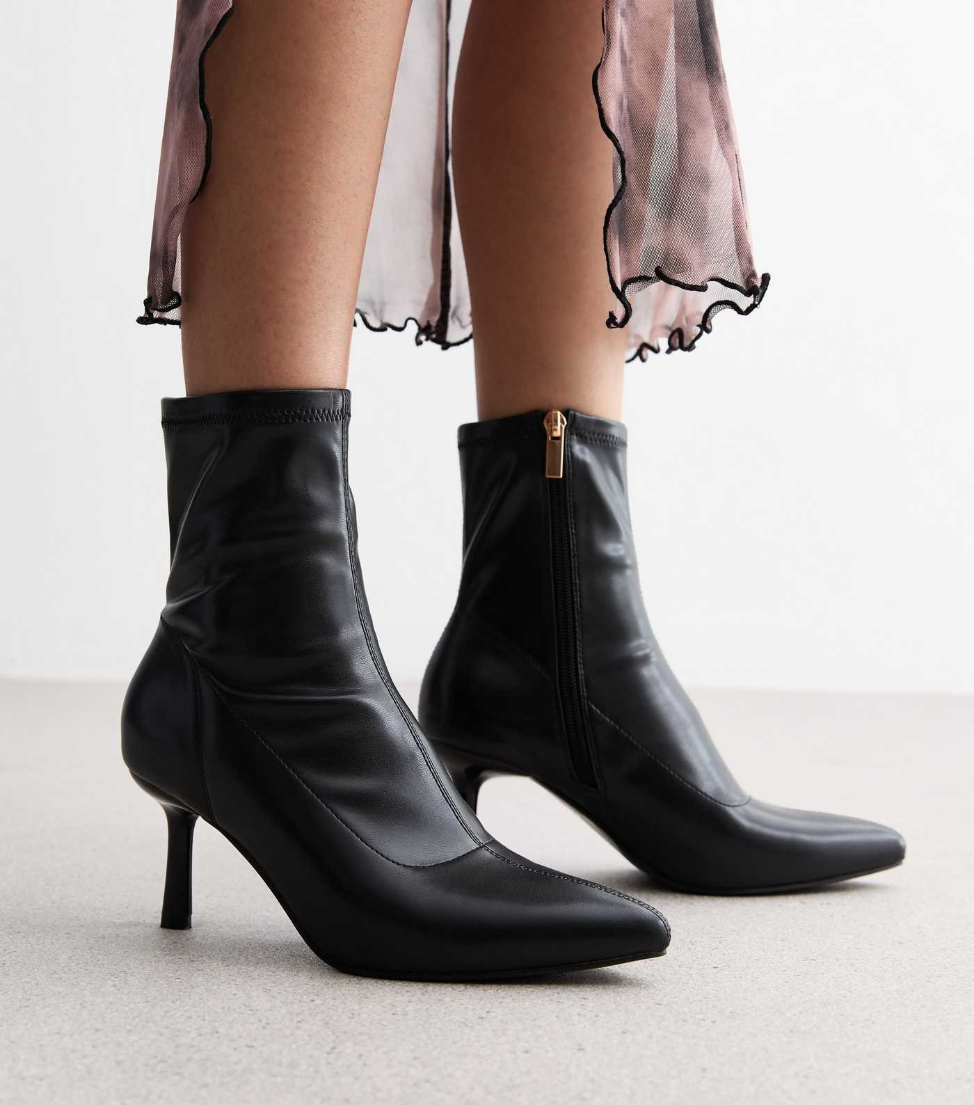 Black Leather-Look Size Zip Ankle Boots
						
						Add to Saved Items
						Remove from Saved I... | New Look (UK)