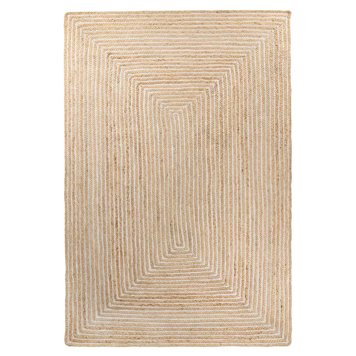 Braided Jute Handwoven Reversible Indoor Outdoor Area Rug, 6'x9', Ivory - Blue Nile Mills | Target