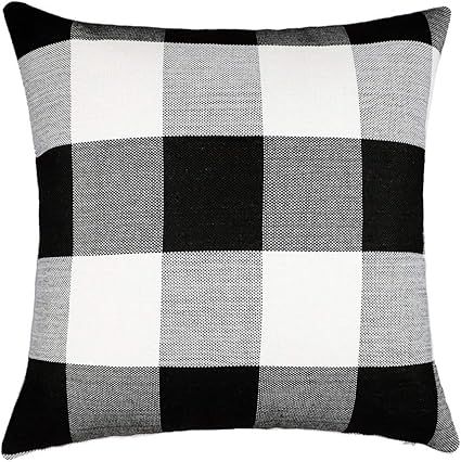 4TH Emotion Black and White Buffalo Checkers Plaids Cotton Linen Throw Pillow Cover Cushion Case ... | Amazon (US)