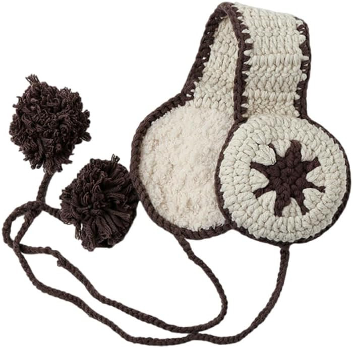 Pompom Ear Warmer Plush Knitted Ear Muffs Winter Warm Earmer Earmuffs Colorful Soft Earmuffs for ... | Amazon (US)