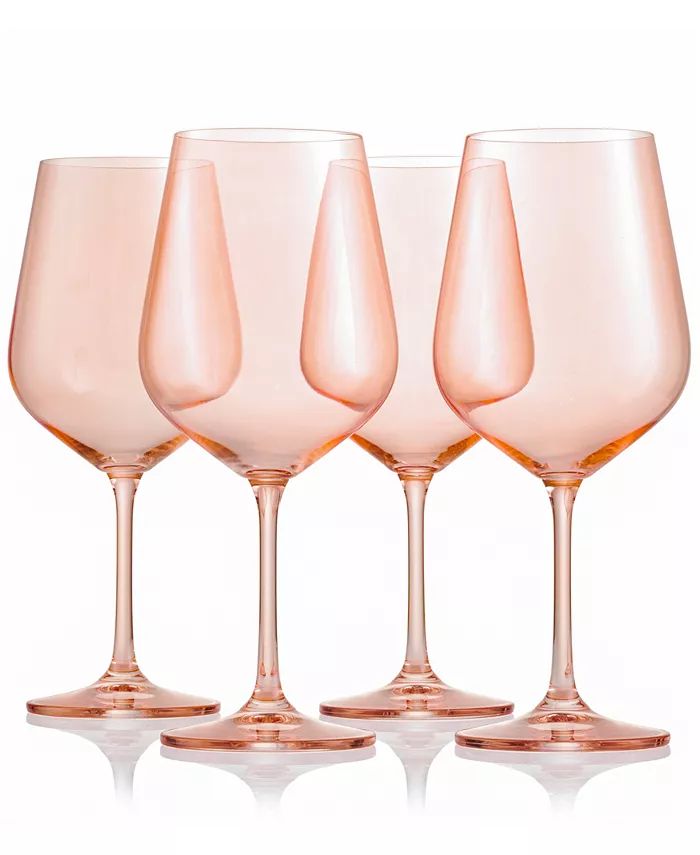 Godinger Sheer Coral Stemmed Wine Glasses, Set of 4 & Reviews - Glassware & Drinkware - Dining - ... | Macys (US)