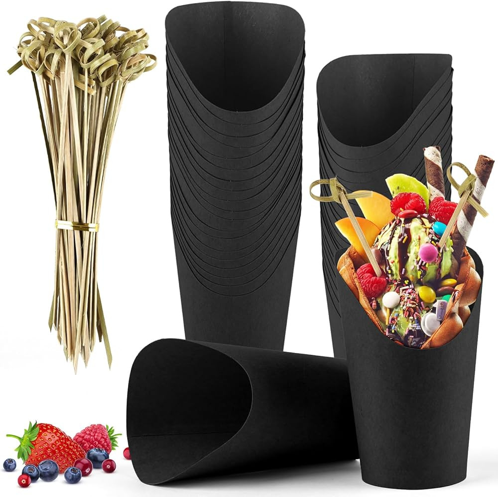 50 Pcs Charcuterie Cups with 100 Cocktail Picks, Disposable 12oz Kraft Paper Snack Cups, Appetize... | Amazon (US)