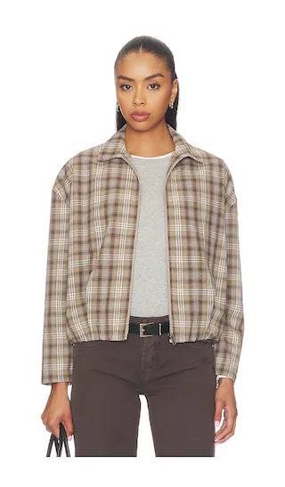 Vivienne Plaid Zip Up Jacket in Plaid | Revolve Clothing (Global)