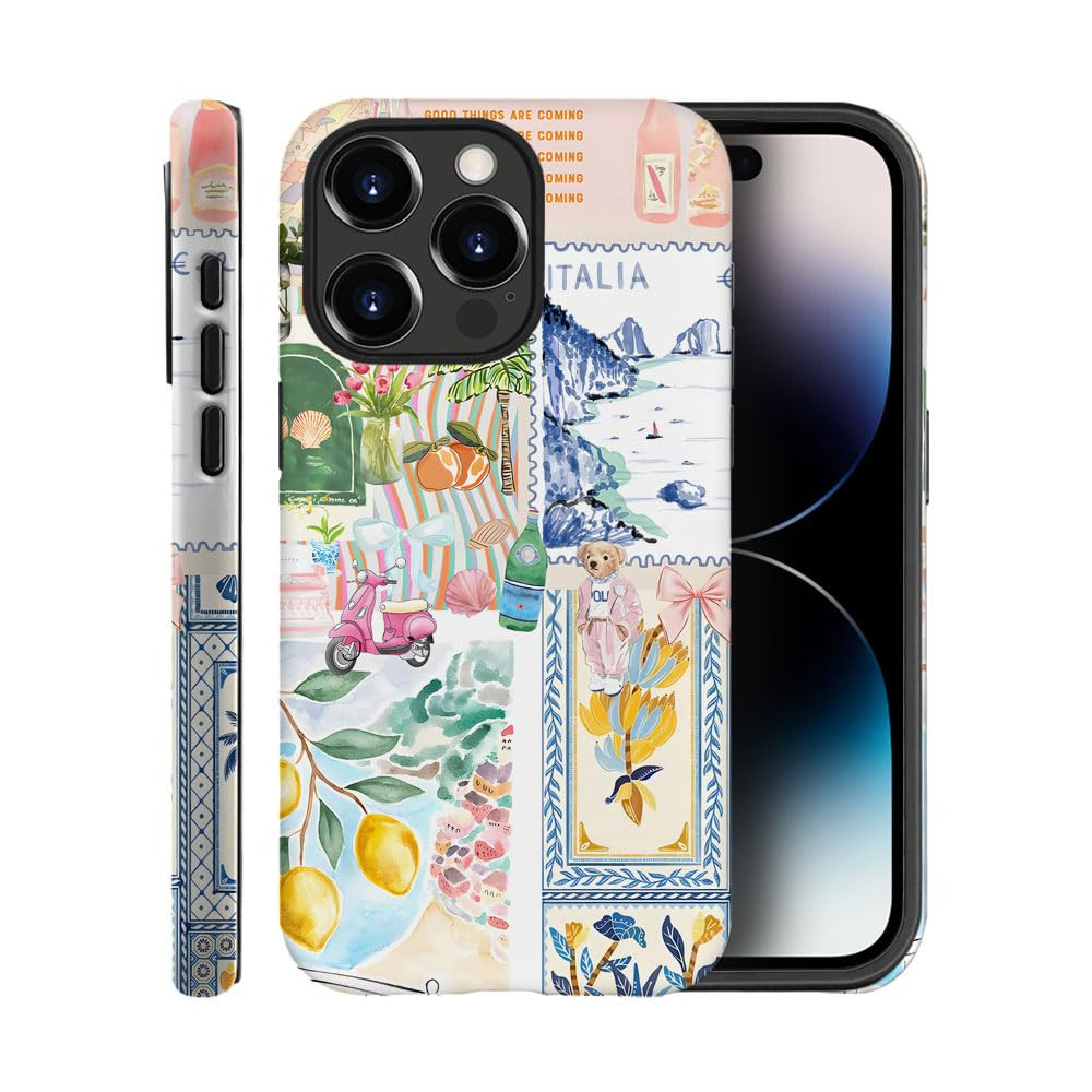 Case for iPhone 14 Pro,Frosted Case for Women Girls,Drop Scratch Protective Cover-Italian Summer ... | Amazon (US)