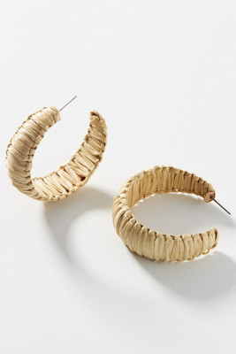Raffia Hoop Earrings | Anthropologie (US)