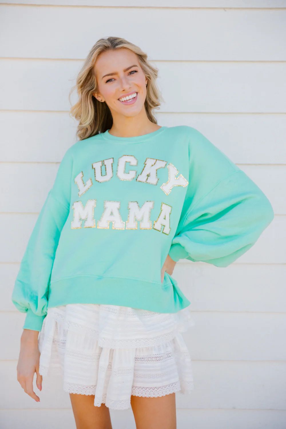 LUCKY MAMA MINT PULLOVER | Judith March