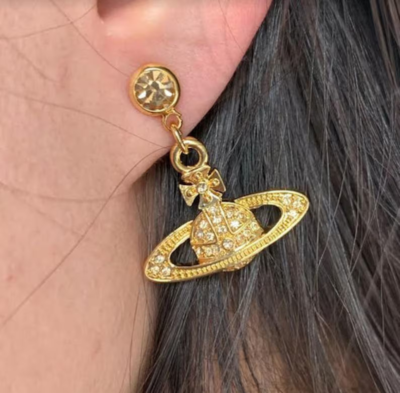 New in Box Vivienne Westwood Gold Orb Earrings With Diamond - Etsy | Etsy (US)