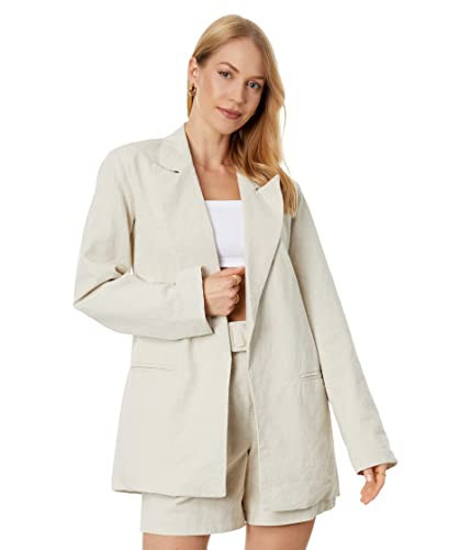 [BLANKNYC] Womens Luxury Clothing Oversized Blazzer with Pockets, Comfortable & Stylish Coat, Bleached Sand, Medium | Amazon (US)