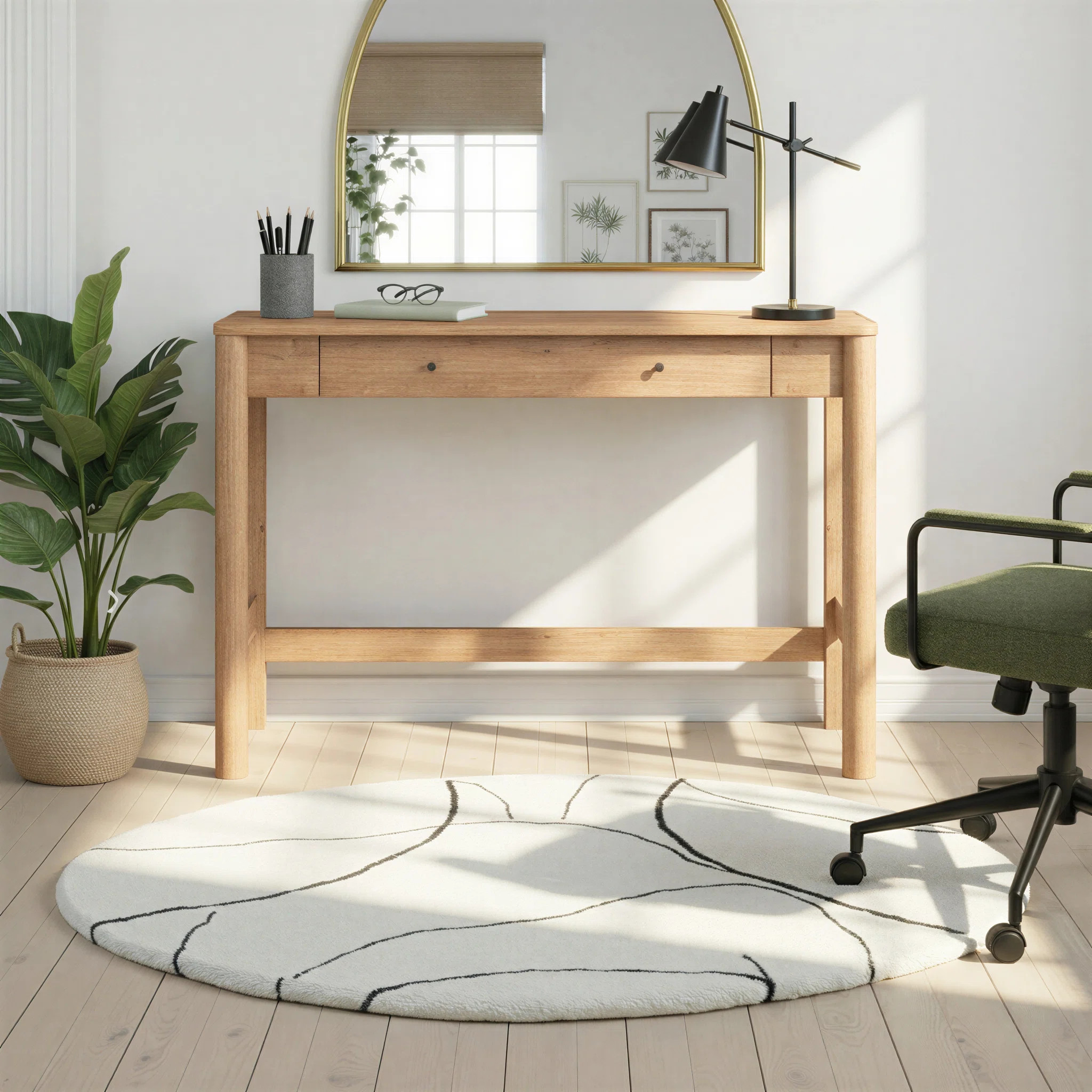 Modern Writing Desk with Drawer Storage | Wayfair North America