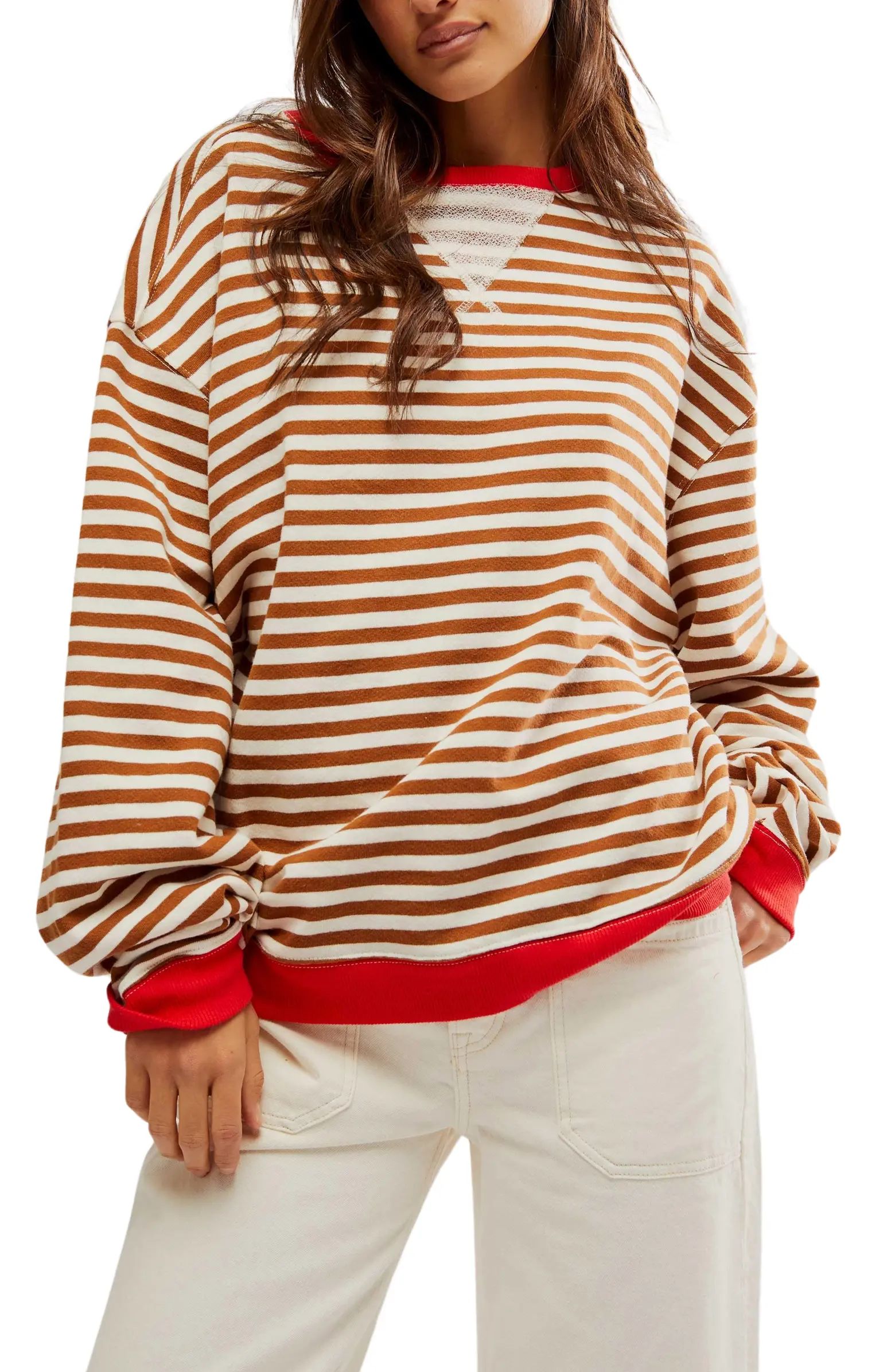 Oversize Stripe Sweatshirt | Nordstrom