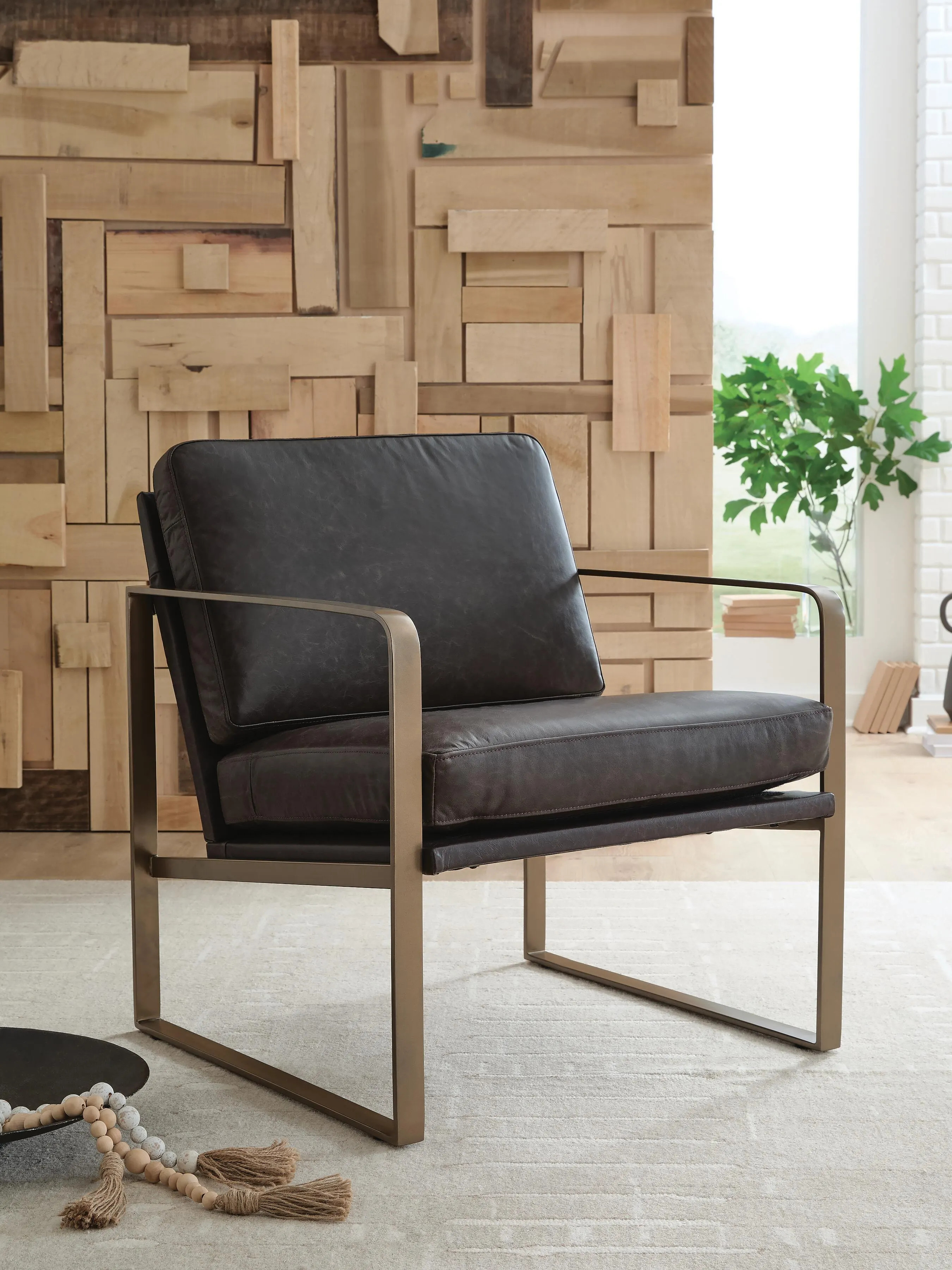 Bradett Accent Chair, Dark Brown/Gold Finish | Ashley