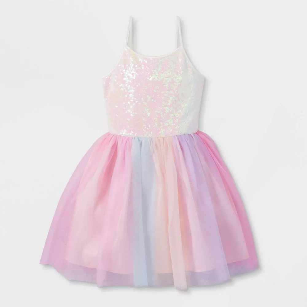 Ombre Rainbow Tulle Dress