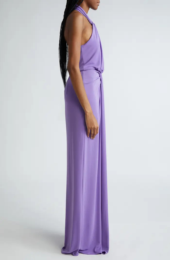 Cinq à Sept Kaily Gathered Drape Halter Maxi Dress | Nordstrom | Nordstrom