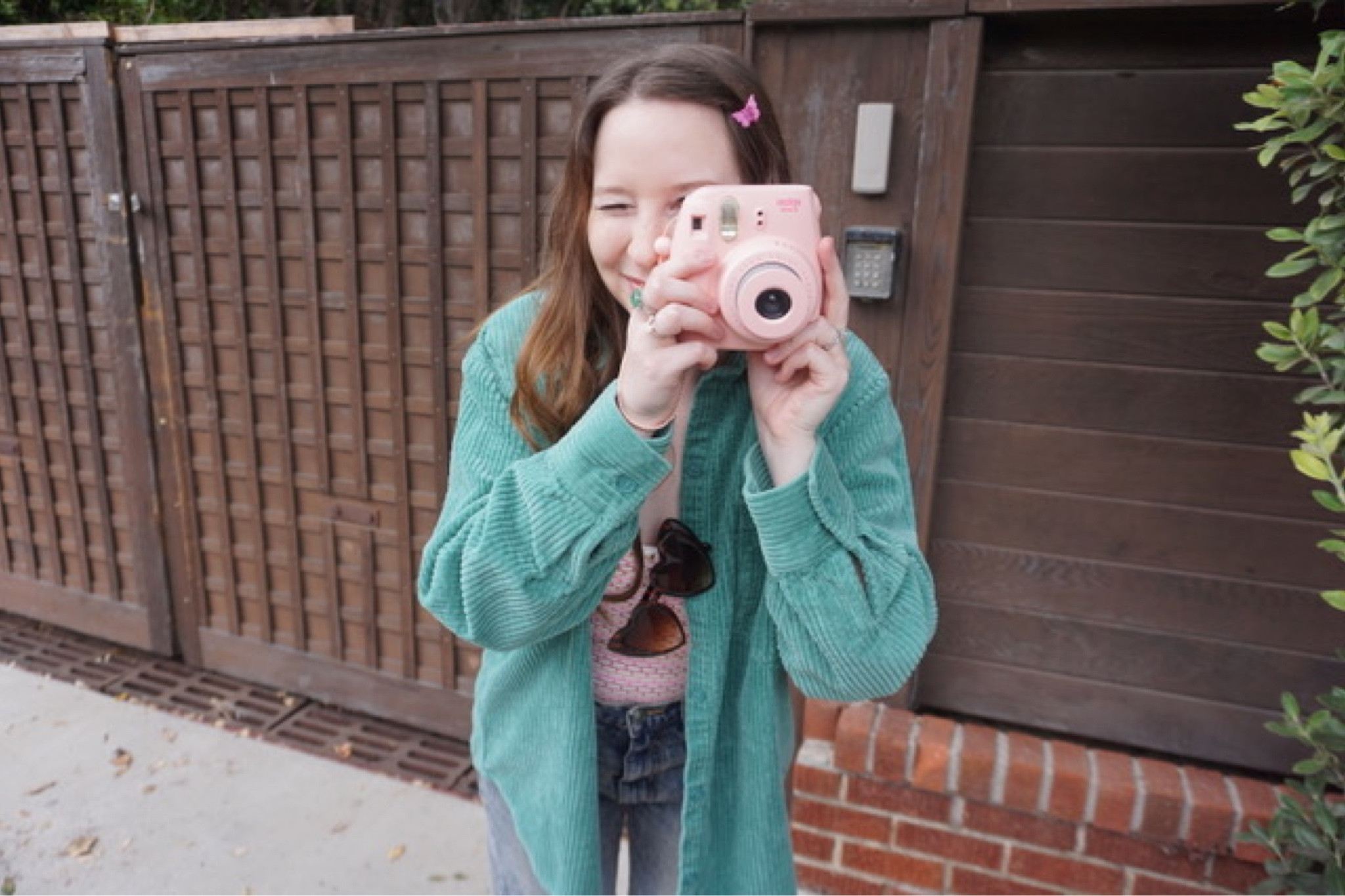 Heart sunglasses
Jeans
Oversized corduroy shirt 
Instax camera
Butterfly clips 
Y2K fashion
Nineties style 

#LTKstyletip #LTKunder100 #LTKtravel