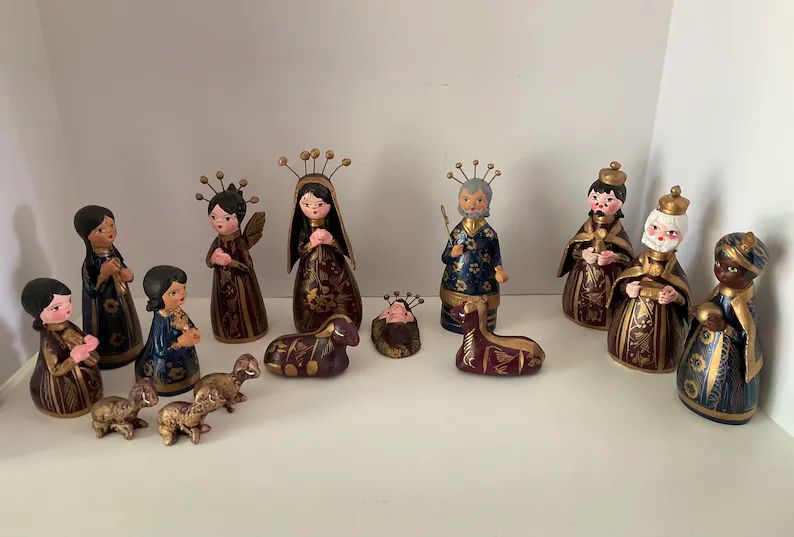 Mexican Folk Art TONALA Pottery Hand Painted 15 Piece NATIVITY - Etsy | Etsy (US)