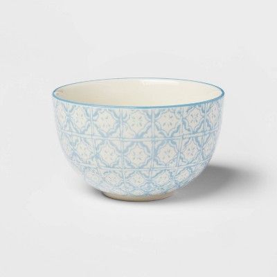 9oz 2pk Stoneware Floral Mini Bowls Blue - Threshold™ | Target
