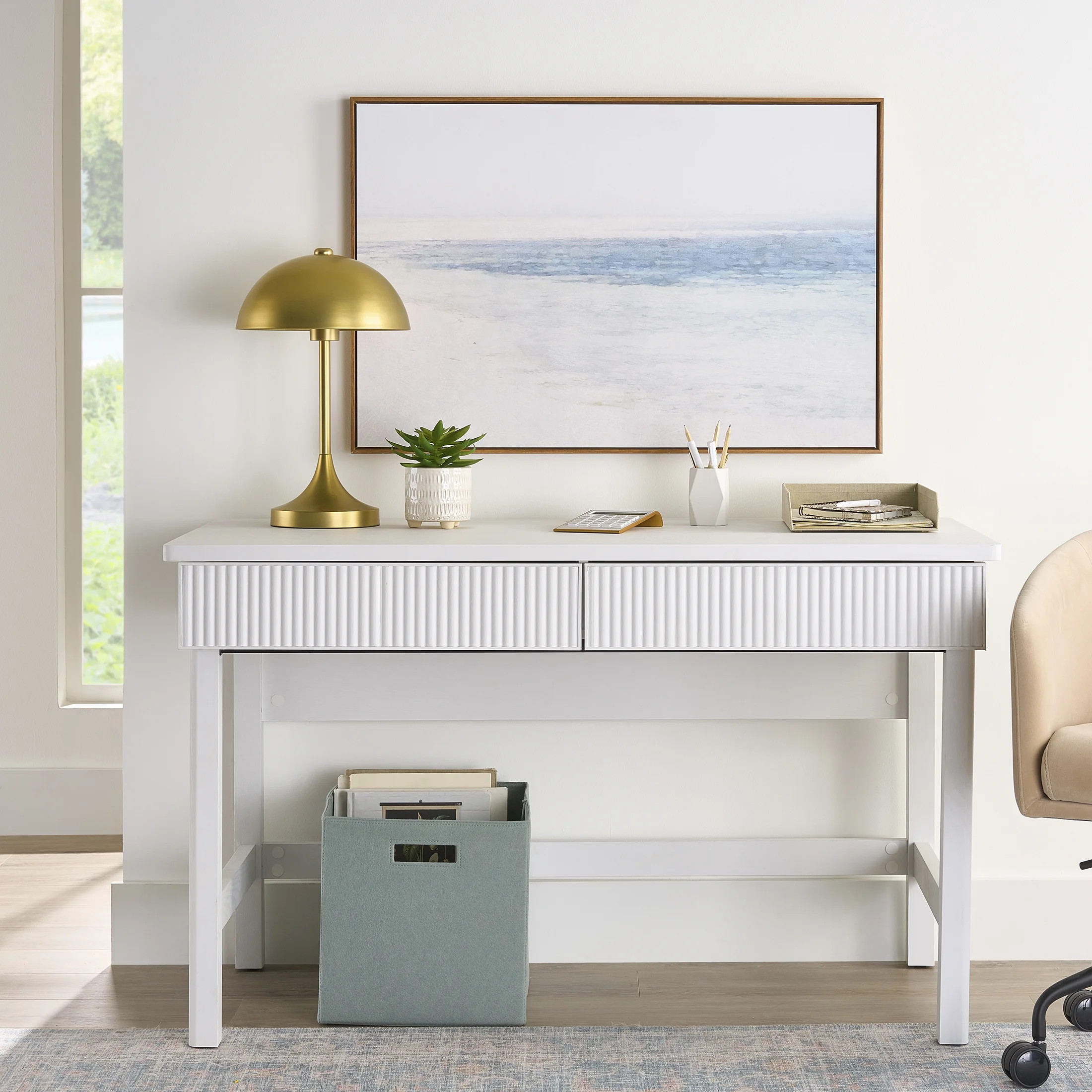 Better Homes & Gardens Lillian Fluted Desk, White finish | Walmart (US)