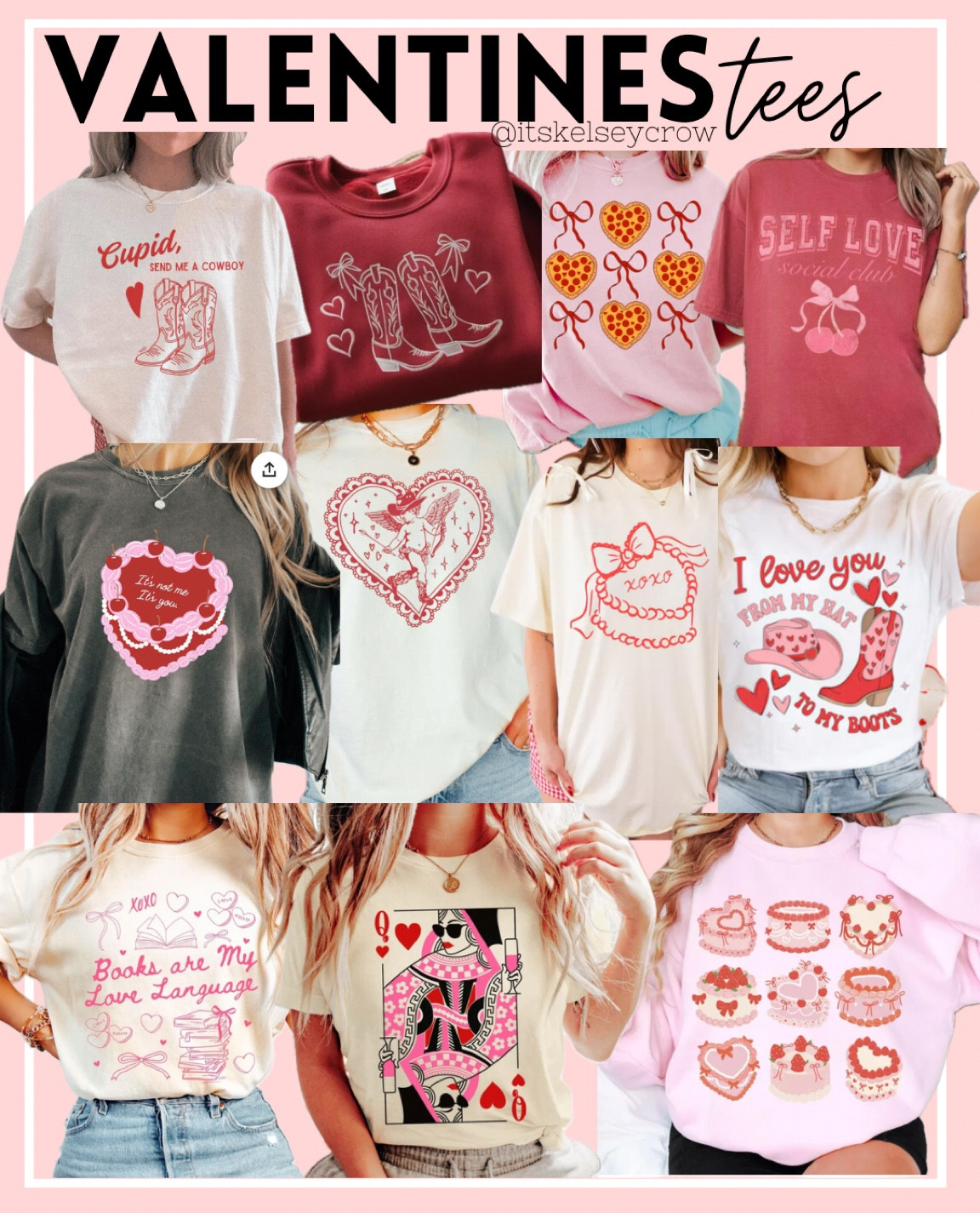 Valentines tees sweatshirts pullovers teacher cup use cowboy coquette bows

#LTKSeasonal #LTKFindsUnder50 #LTKStyleTip
